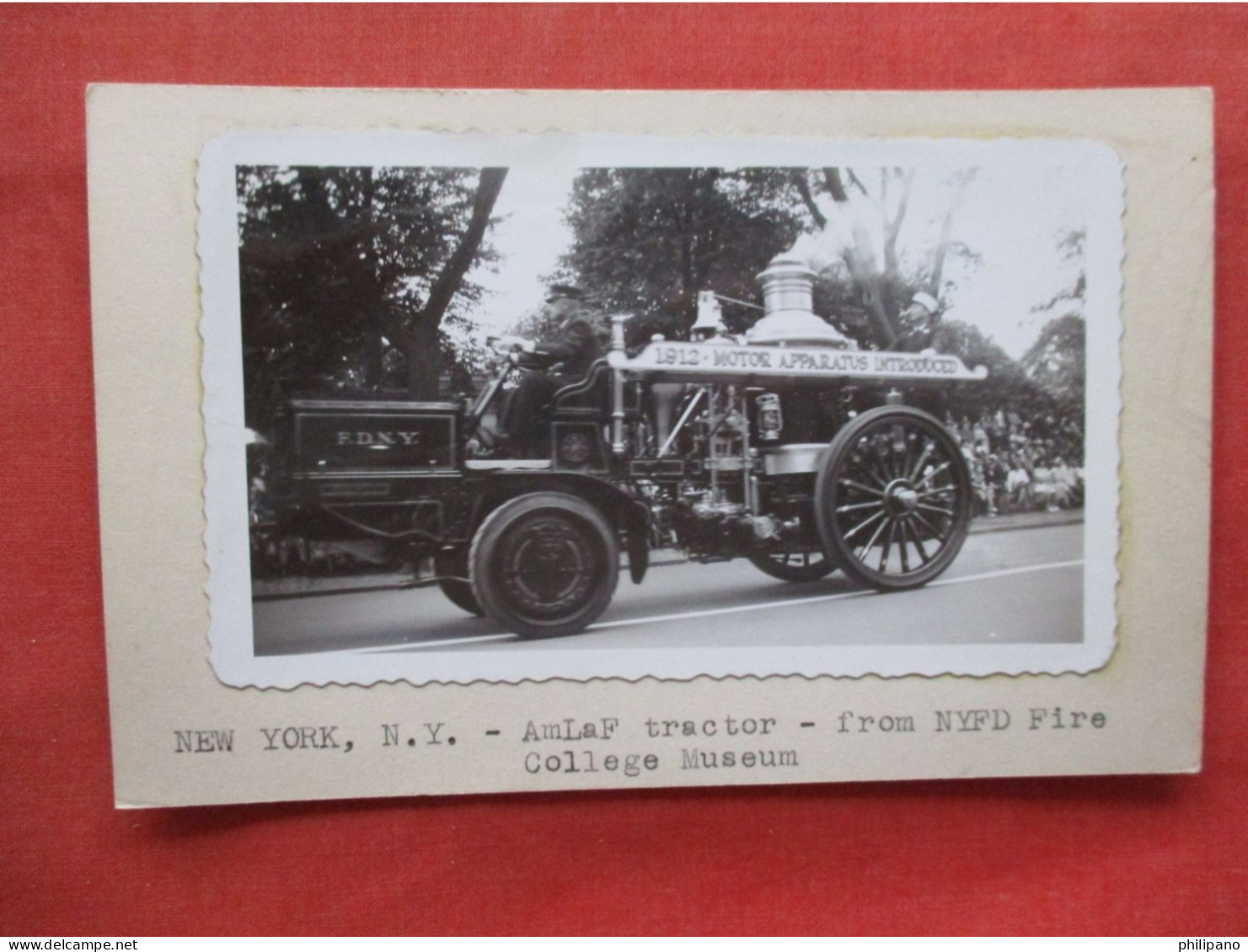 1912 Apparatus.  New York Fire College Museum. Photo Attached To Postcard.       Ref 6390 - Sapeurs-Pompiers