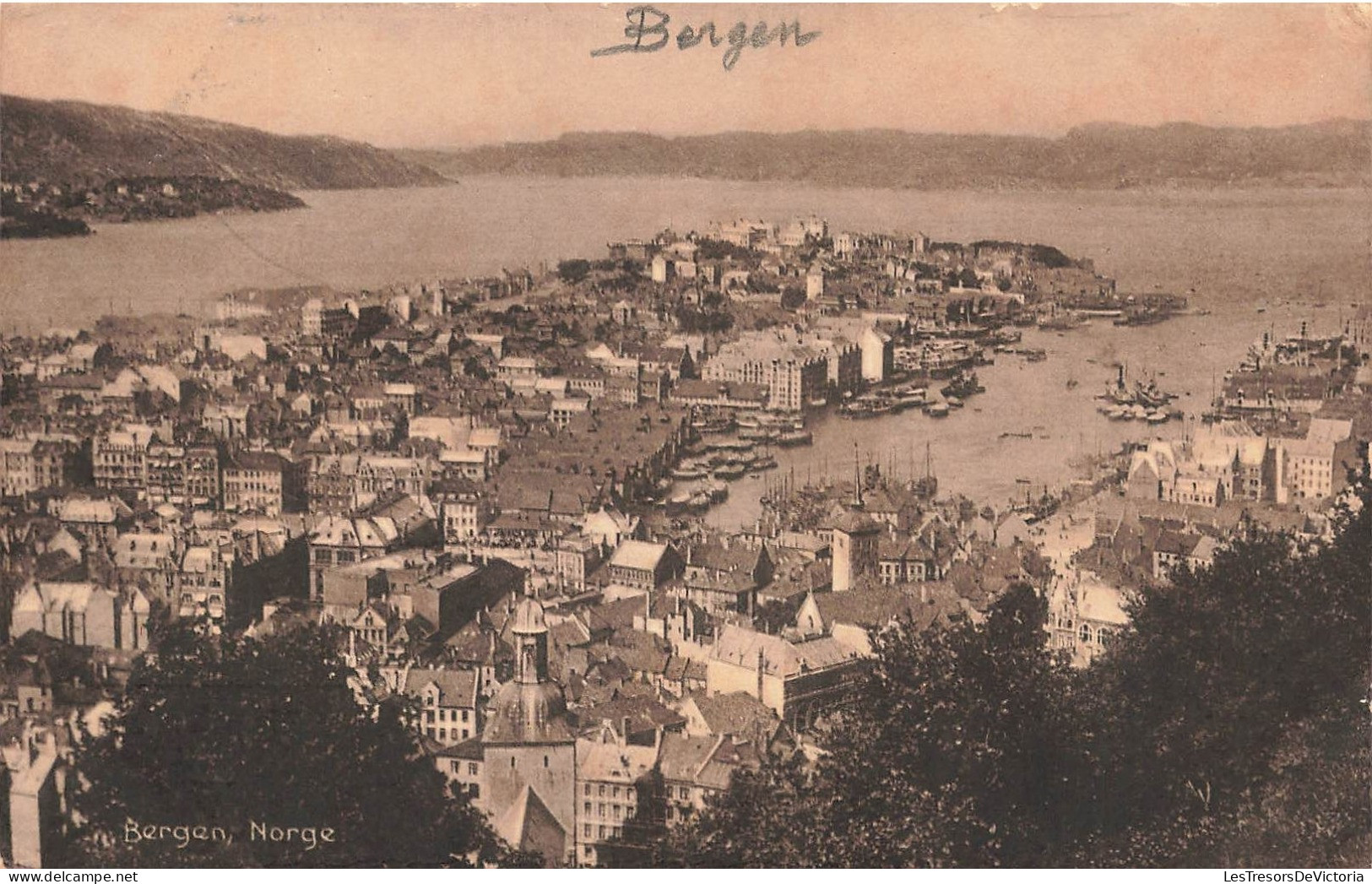 NORVEGE - Bergen - Vue Panoramique De La Ville - Carte Postale Ancienne - Noorwegen