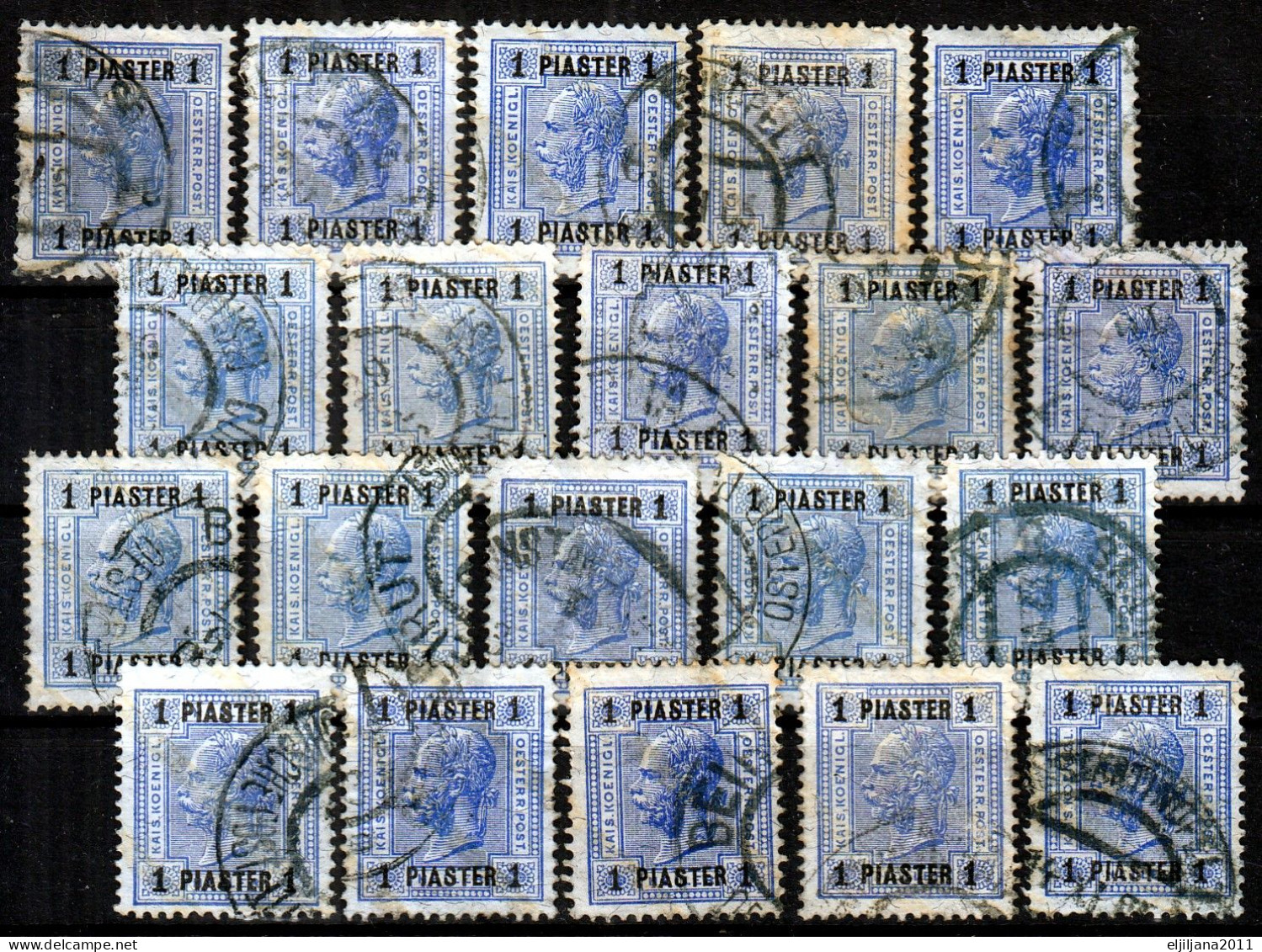 ⁕  Austria 1903 LEVANTe - Offices In Turkey ⁕ Franz Joseph 1 Piaster. Mi.45 Mit Lackstreifen ⁕ 20v Used (unchecked) - Usados