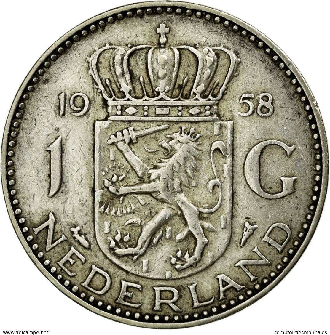 Monnaie, Pays-Bas, Juliana, Gulden, 1958, TTB, Argent, KM:184 - 1948-1980: Juliana