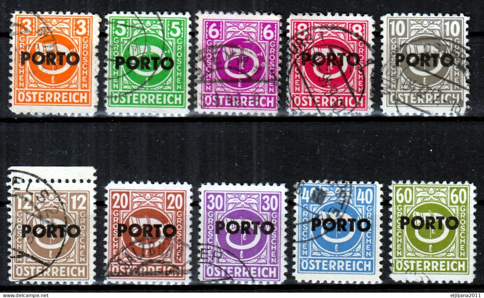 ⁕  Austria - Österreich 1946 ⁕ Postage Due - Overprint PORTO ⁕ 10v Used - Strafport