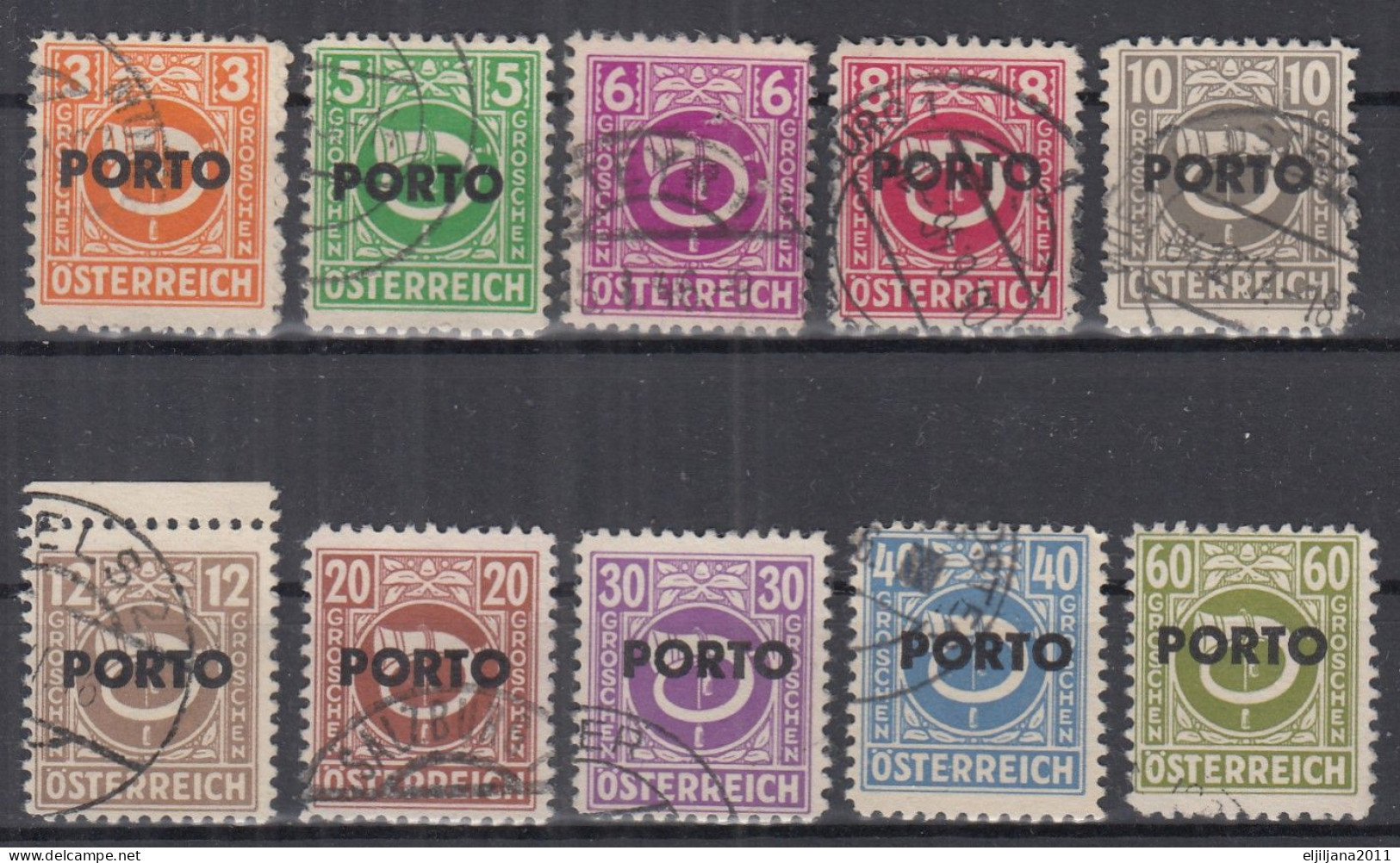 ⁕  Austria - Österreich 1946 ⁕ Postage Due - Overprint PORTO ⁕ 10v Used - Taxe