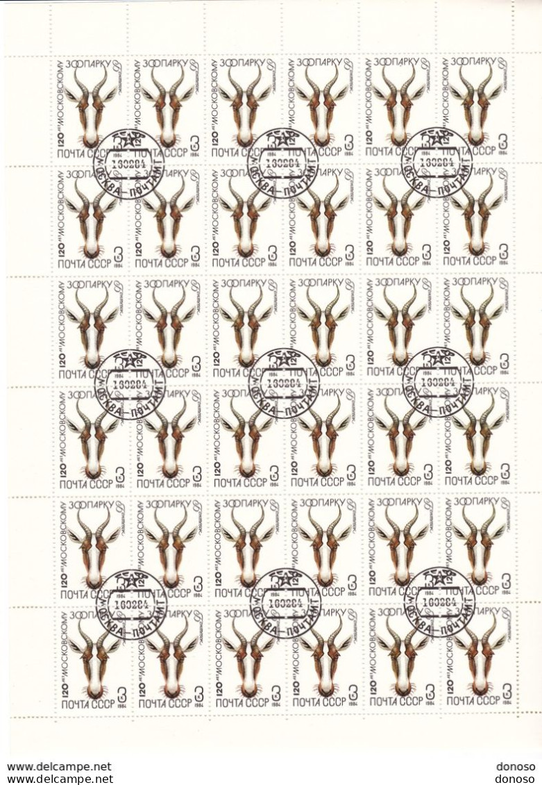 URSS 1984 ANIMAUX  4 Planches De 36 Yvert 5075-5078, Michel 5356-5359 Oblitéré, Used; Cote Yv 28.80 Euros - Feuilles Complètes