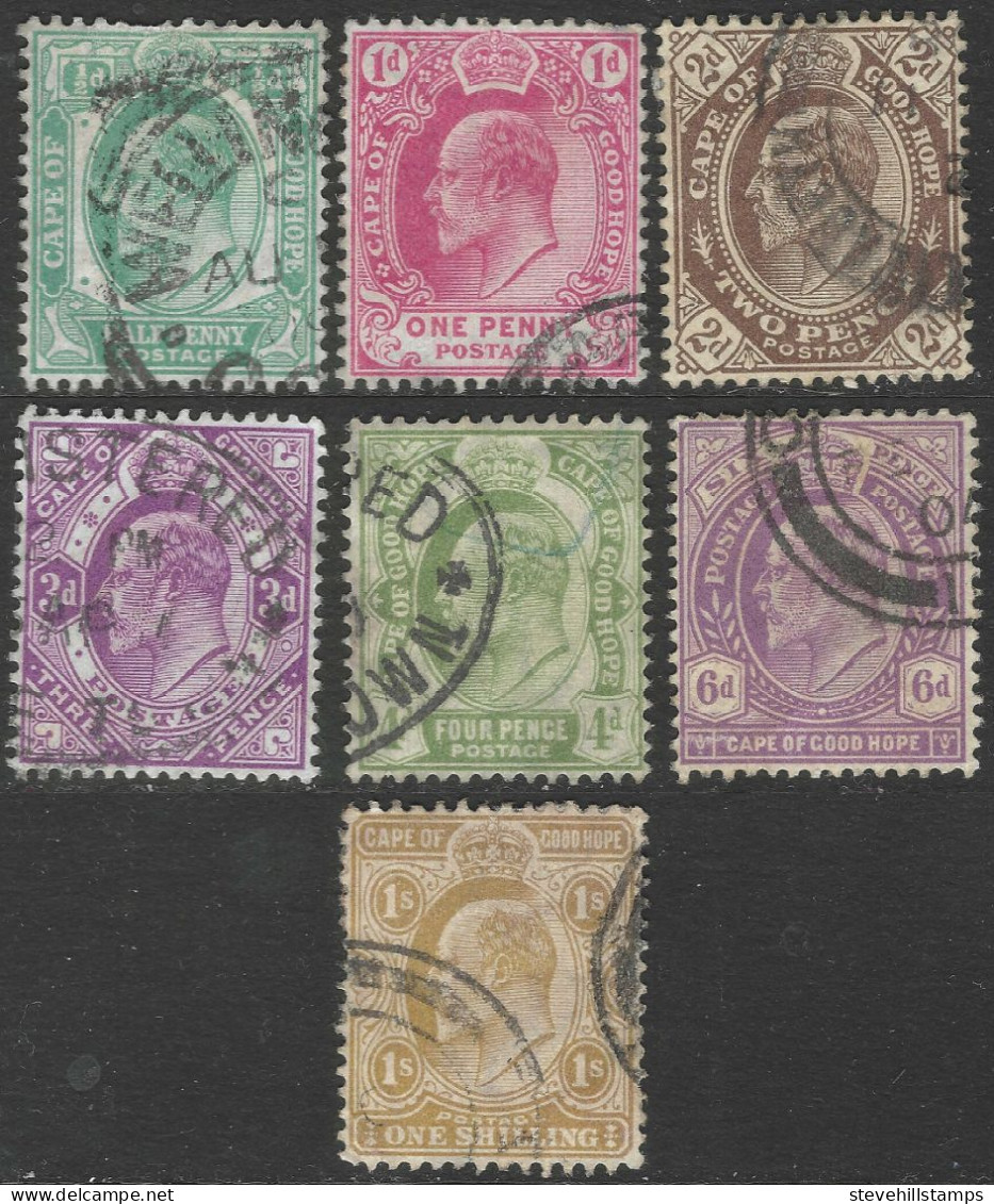 Cape Of Good Hope (CoGH). 1902-04 KEVII. 7 Used Values To 1/-. SG 70etc. M4124 - Cabo De Buena Esperanza (1853-1904)