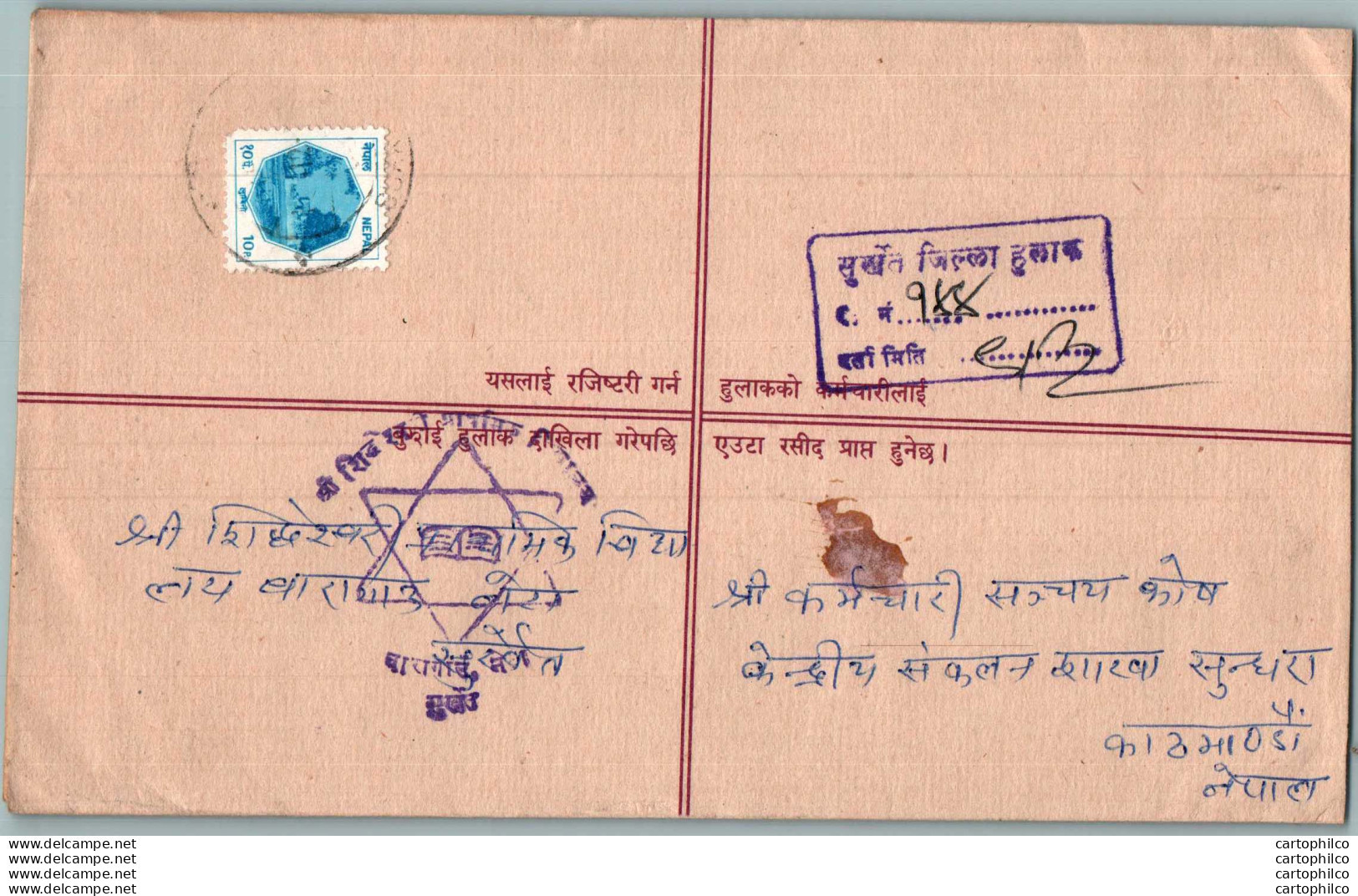 Nepal Postal Stationery Flowers 50p - Népal