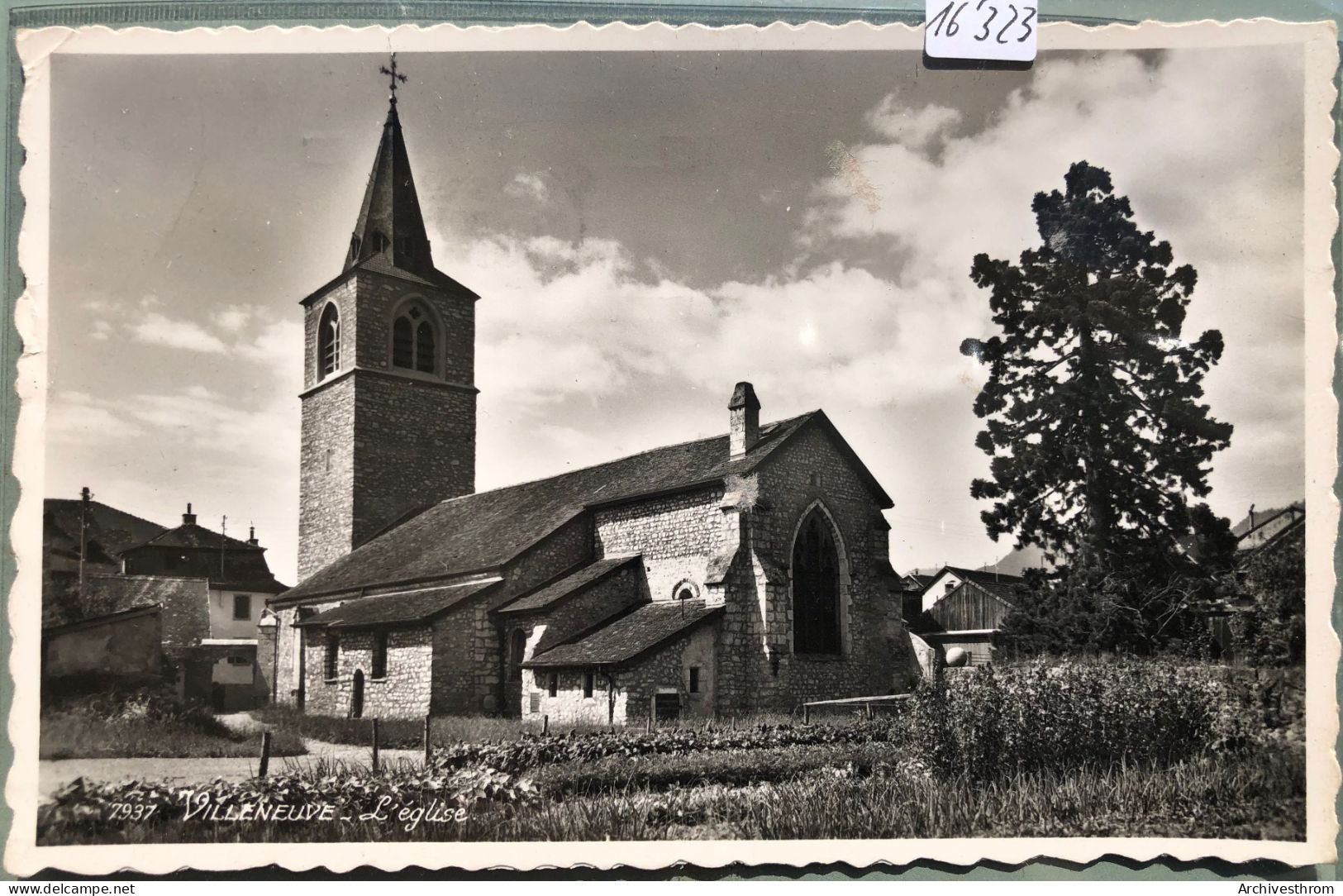 Villeneuve (Vaud) - L'église Et Le Clocher Au Début Des Années 1950 (16'323) - Villeneuve