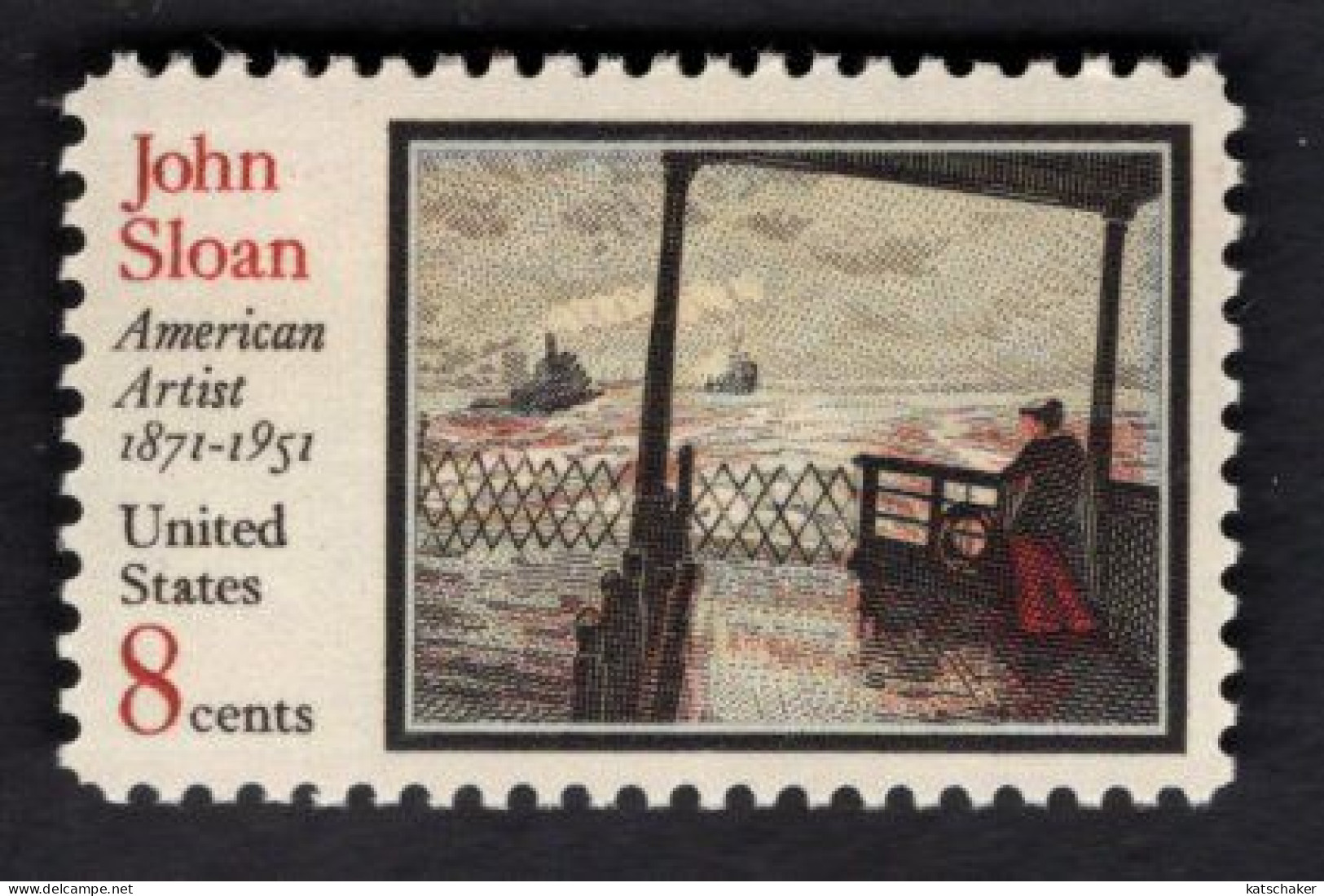 204520900 1971 SCOTT 1433 (XX) POSTFRIS MINT NEVER HINGED  - JOHN SLOAN - THE WAKE OF THE FERRY - Unused Stamps