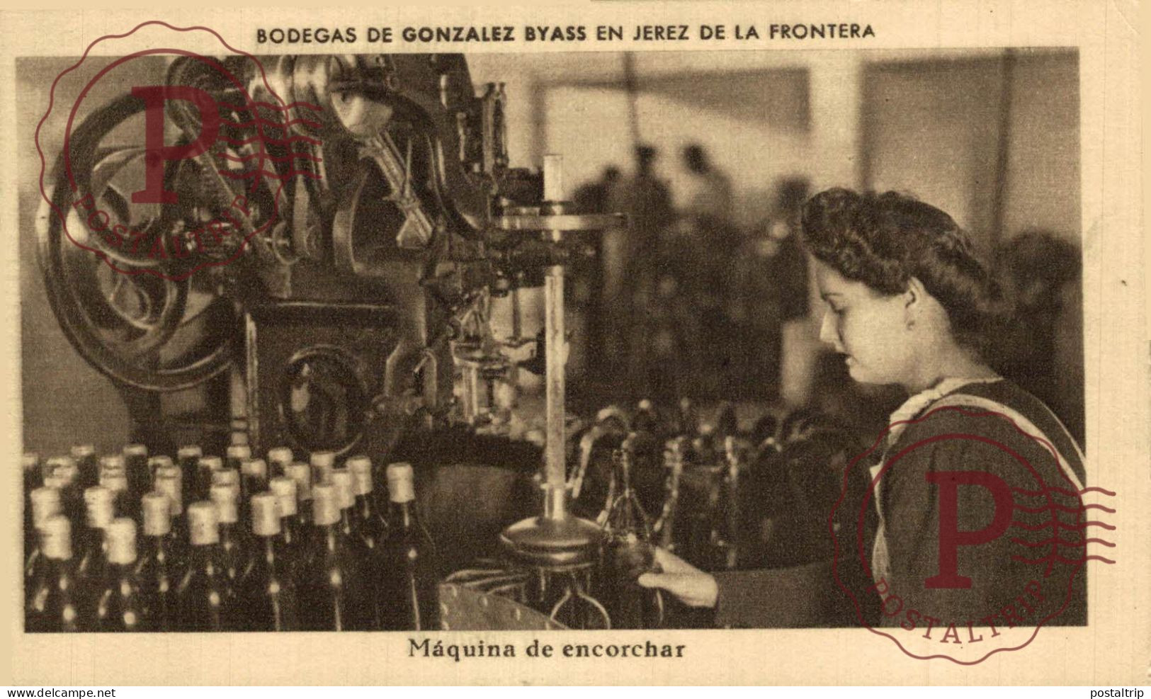 PUBLICIDAD. ESPAÑA. JEREZ DE LA FRONTERA. CADIZ. BODEGAS GONZALEZ BYASS. MAQUINA DE ENCORCHAR. PUBLI. - Wijnbouw