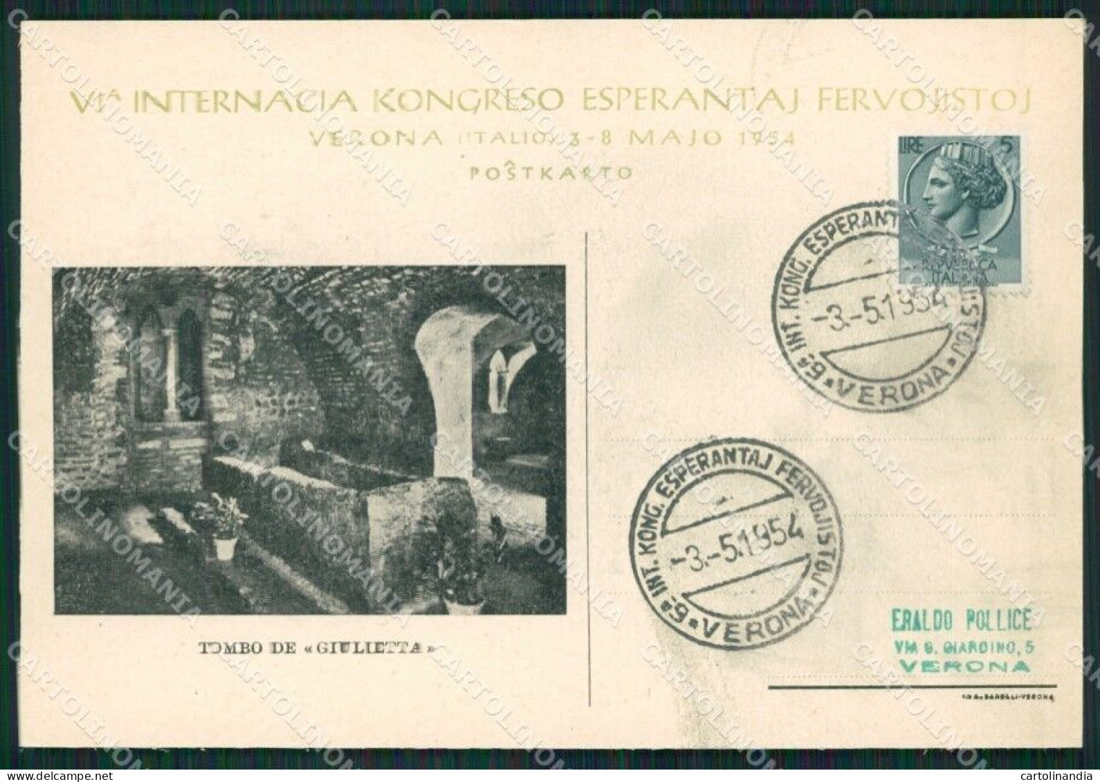 Verona Esperanto FG Cartolina ZK6039 - Verona