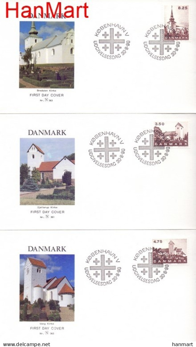 Denmark 1990 Mi 986-988 FDC  (3FDC ZE3 DNM986-988) - Andere