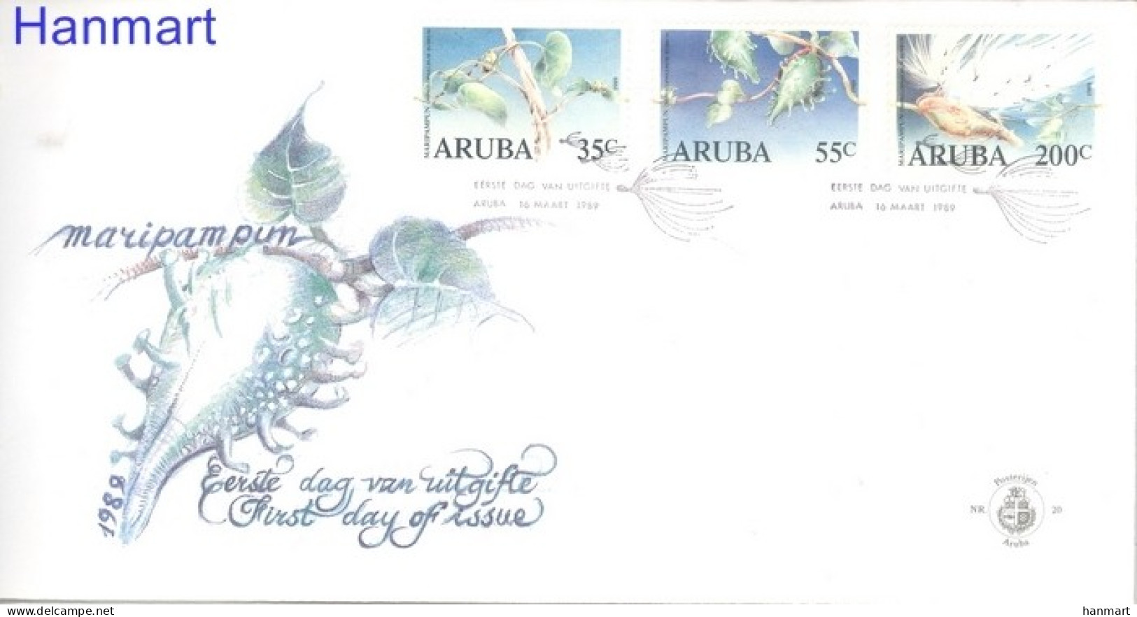 Aruba 1989 Mi 57-59 FDC  (FDC ZS2 ARB57-59c) - Other & Unclassified
