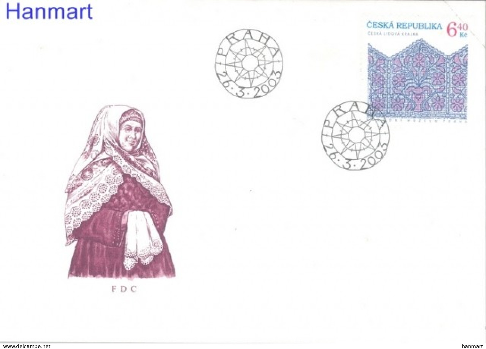 Czech Republic 2003 Mi 351 FDC  (LFDC ZE4 CZR351) - Textiles