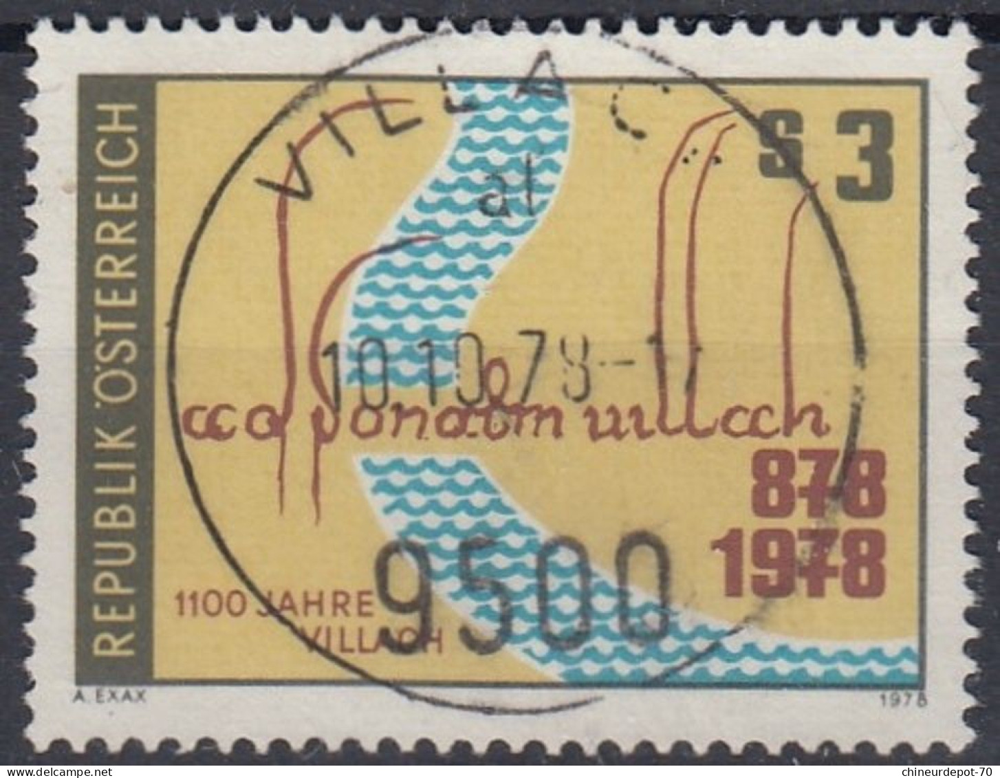 A. EXAX 1100 JAHRE VILLACH 1978 Cachet Villach 9500 - Gebraucht