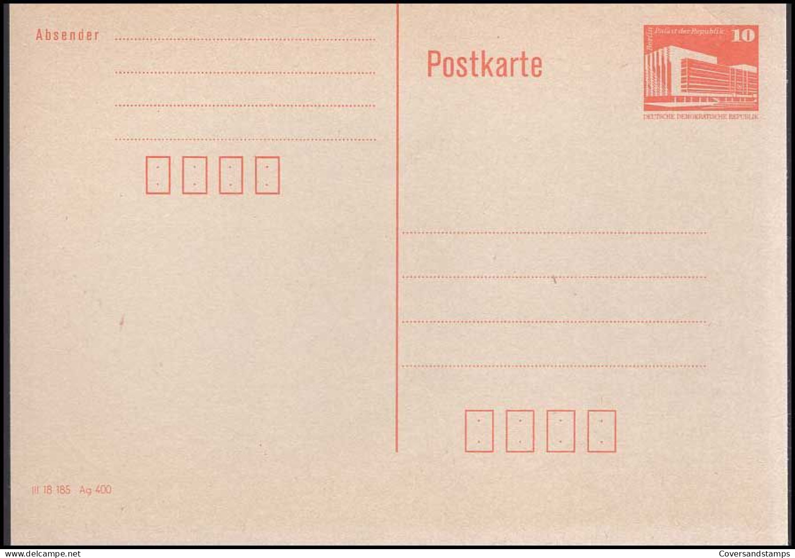 Postkarte 10 Pf - Cartes Postales - Neuves