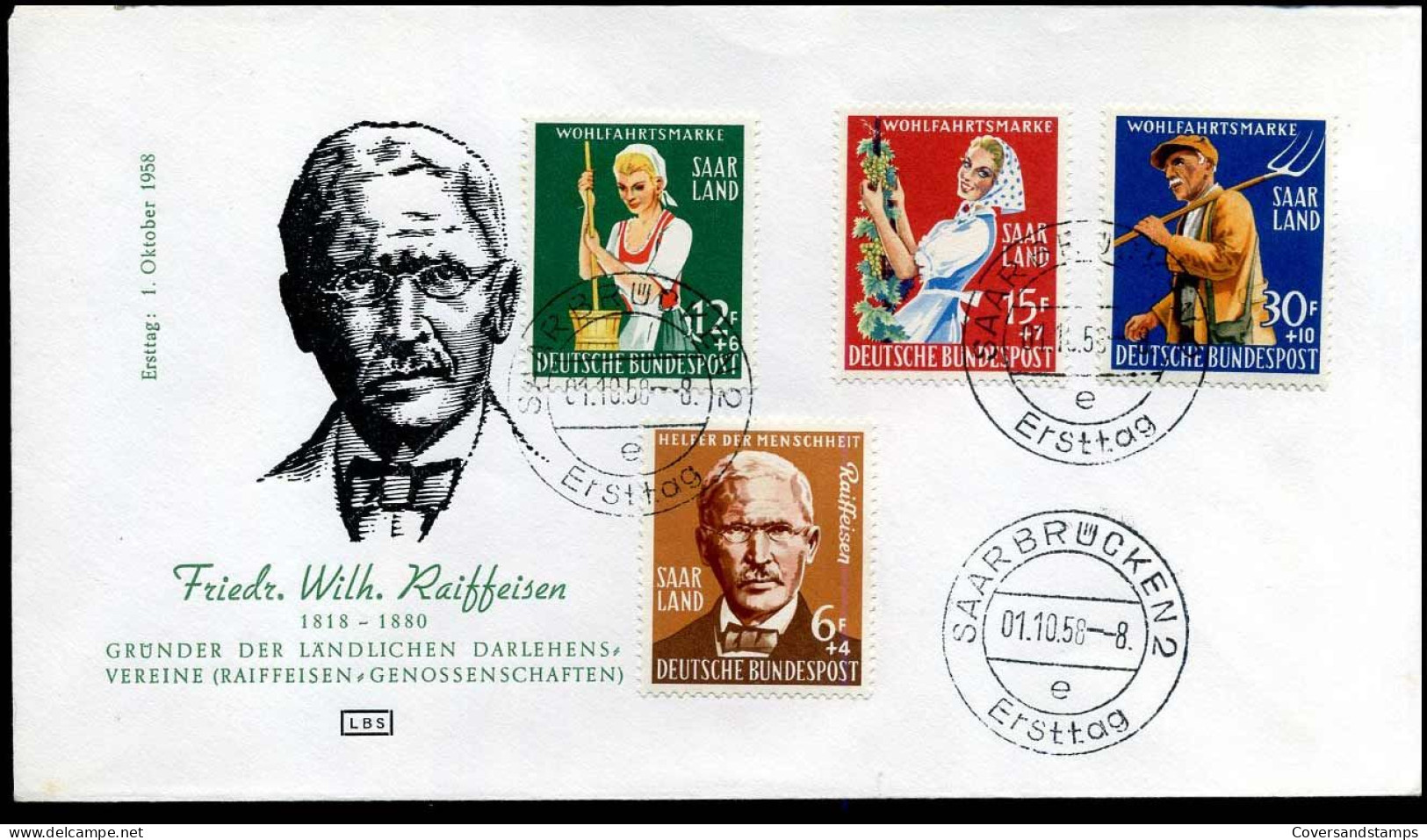 Saarland - FDC - Wohlfahrt : Landwirtschaft - Mi 441/44 - FDC