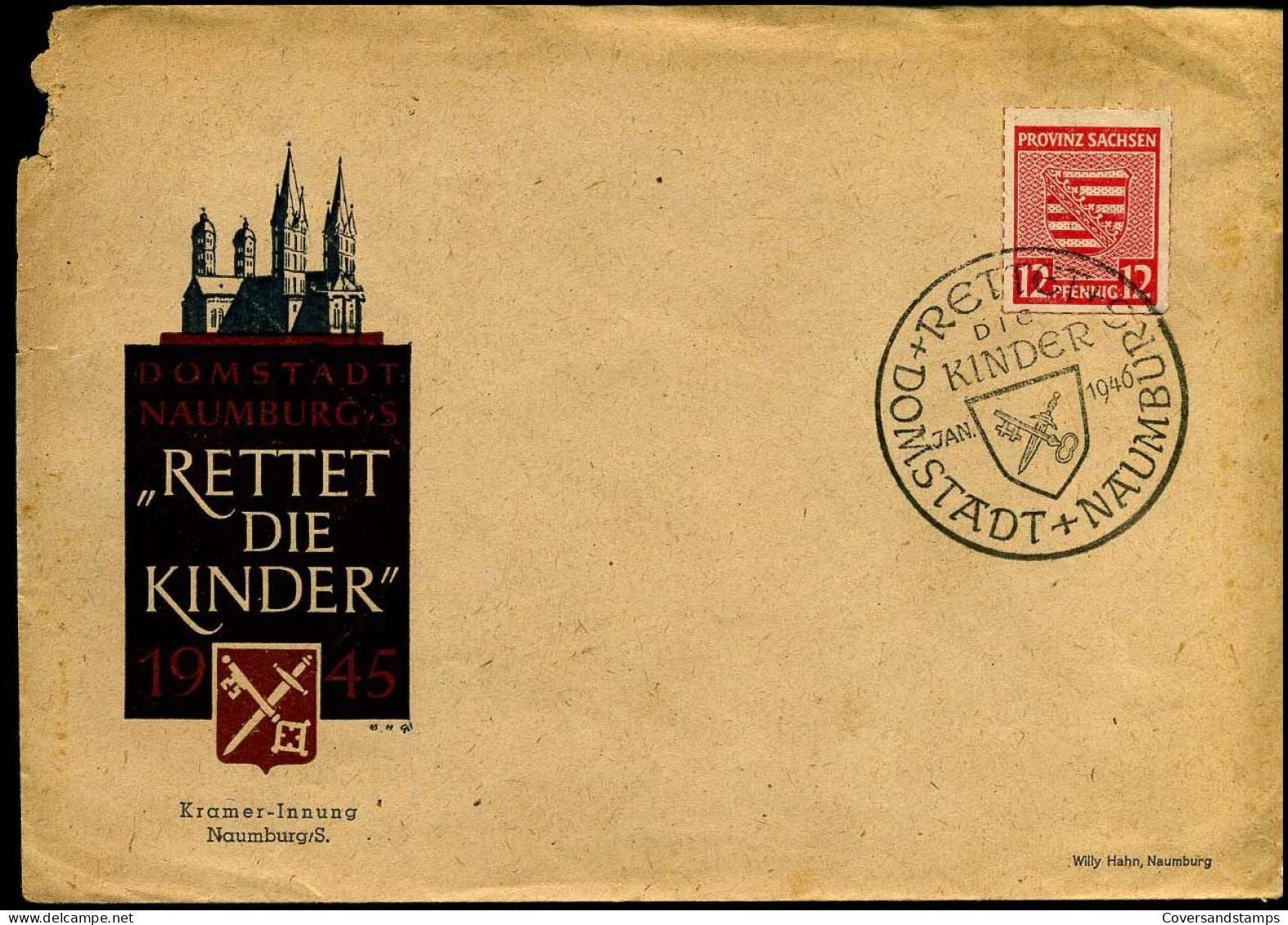 FDC - Provinz Sachsen - Mi 79 - 'Rettet Die Kinder 1945' - Saxe