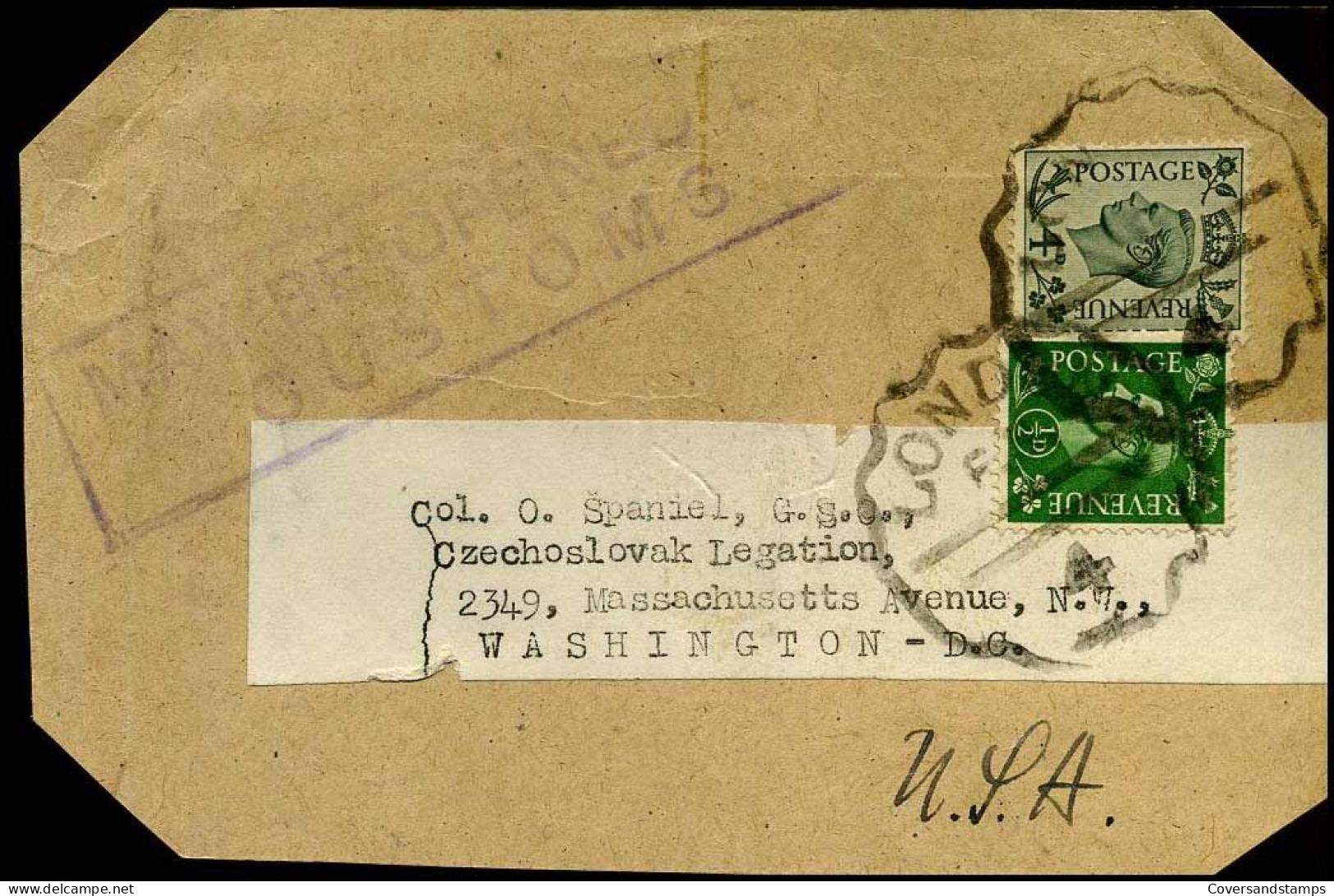 Coverfront To Washington DC, U.S.A. - 'May Be Opened By Custims' - Storia Postale