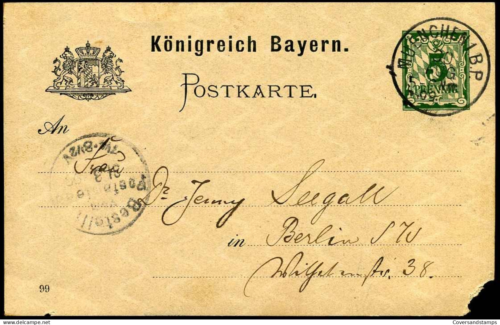 Postkarte - Königreich Bayern - Ganzsachen