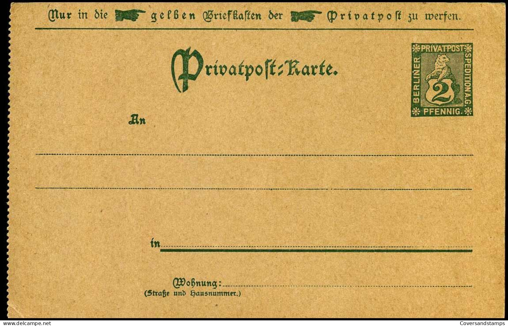 Privatpost-Karte -- Berliner Privatpost - Private & Local Mails