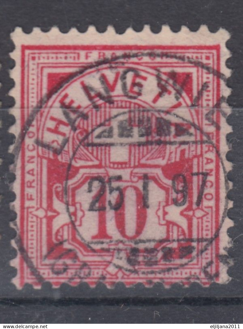 ⁕ Switzerland 1882 - 1906 ⁕ Cross over value 10 c. red ⁕ 42v used ( shades - unchecked) - see postmark