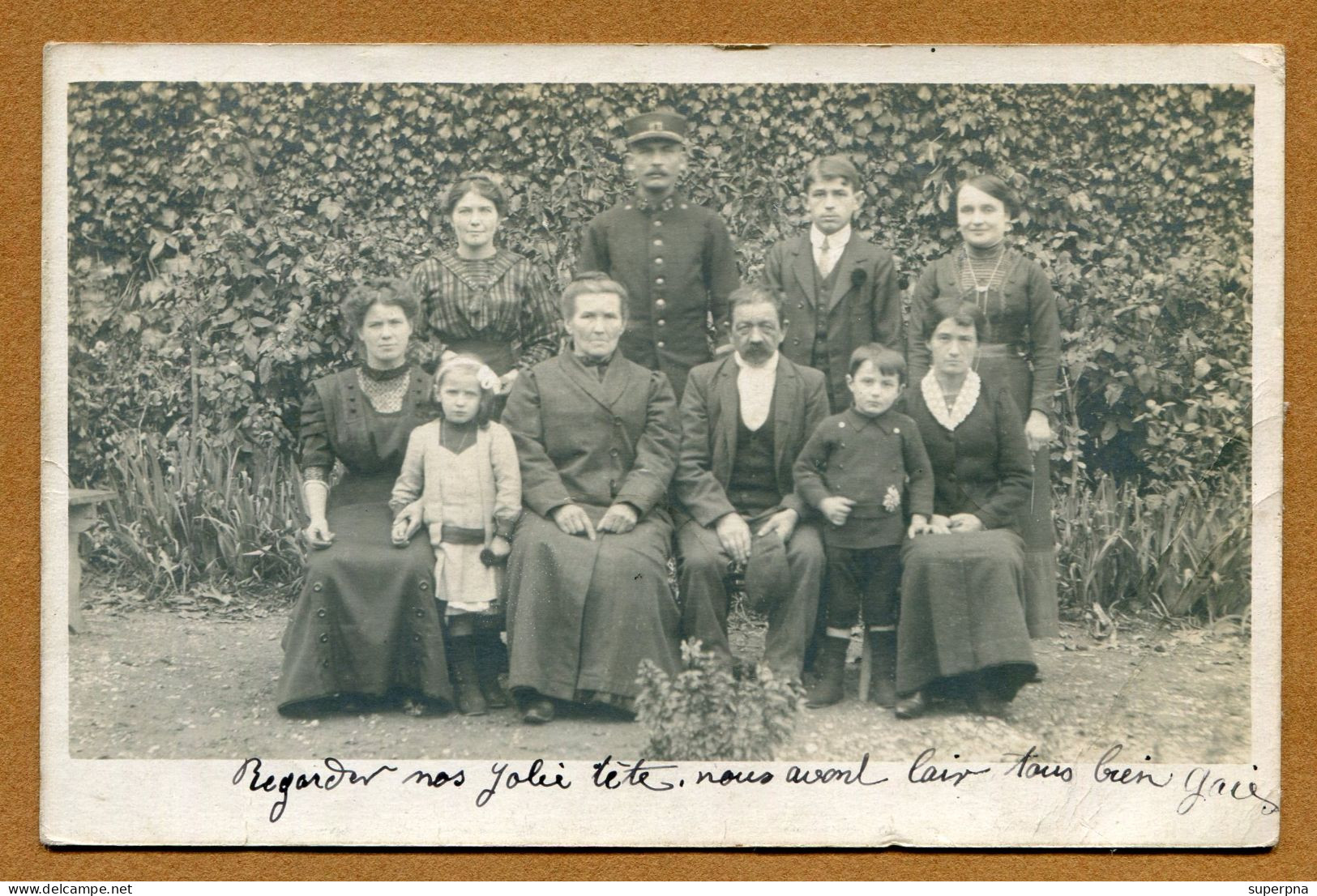 OULLINS  (69) : " UN GROUPE - Boulevard Emile Zola "  Carte Photo 1914 - Oullins