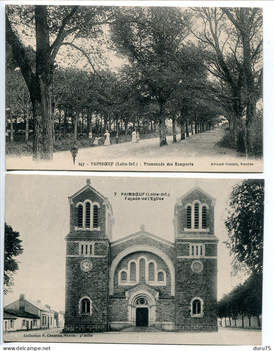 LOT 2 CPA * PAIMBOEUF Promenade Des Remparts  & Façade De L'Eglise - Paimboeuf