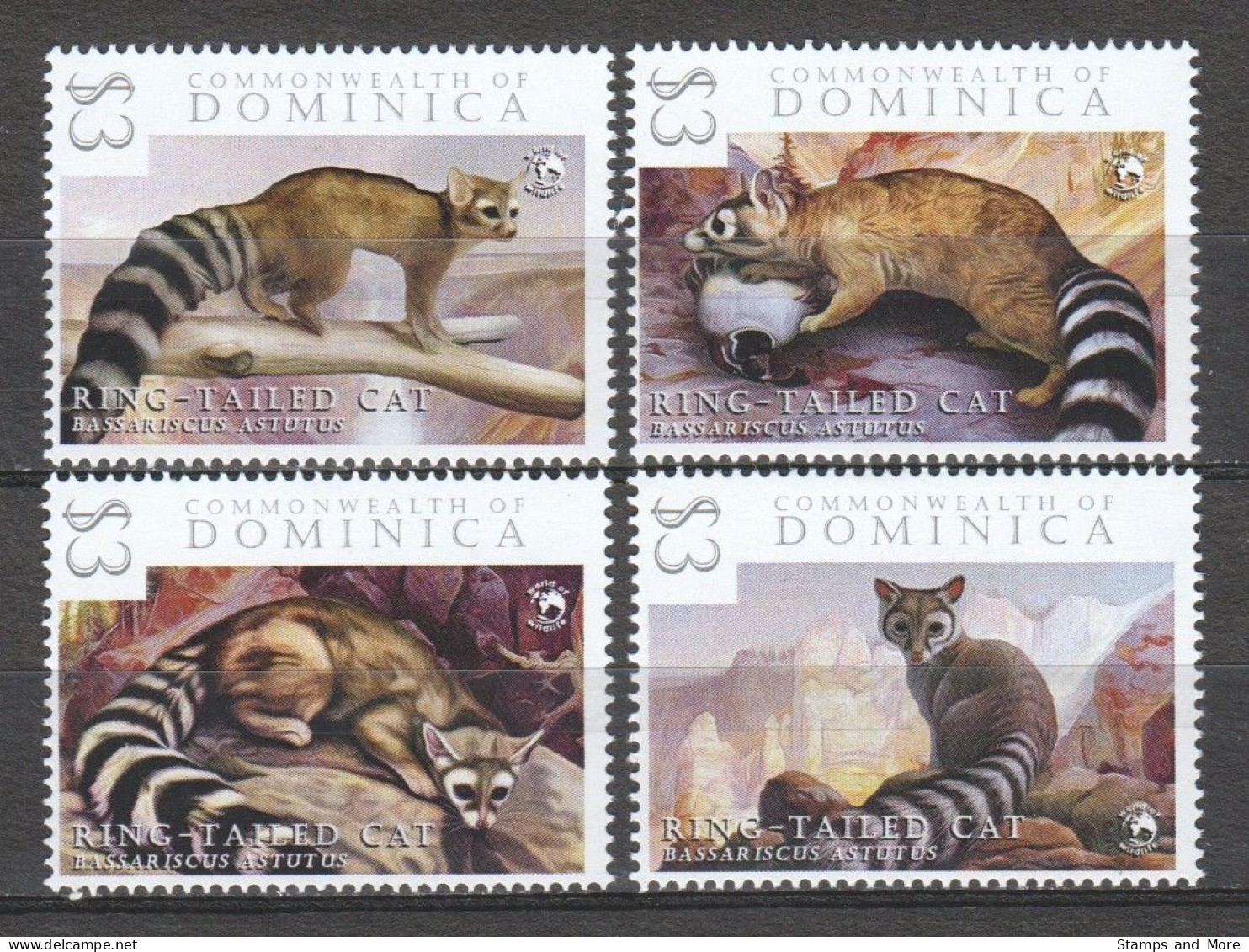 Dominica - MNH Set RING TAILED CAT - Felini