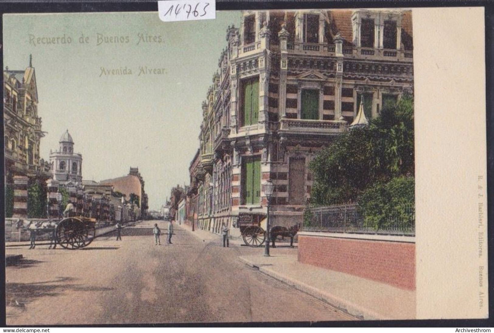 Recuerdo De Buenos Aires - Avenida Alvear - Coloreado (14'763) - Argentina