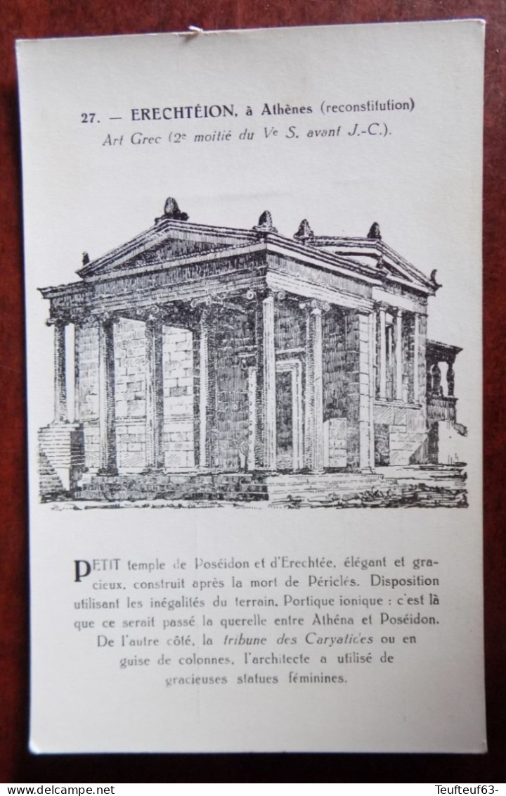 Cpa Art Grec ; Erechtéion à Athènes - Ancient World