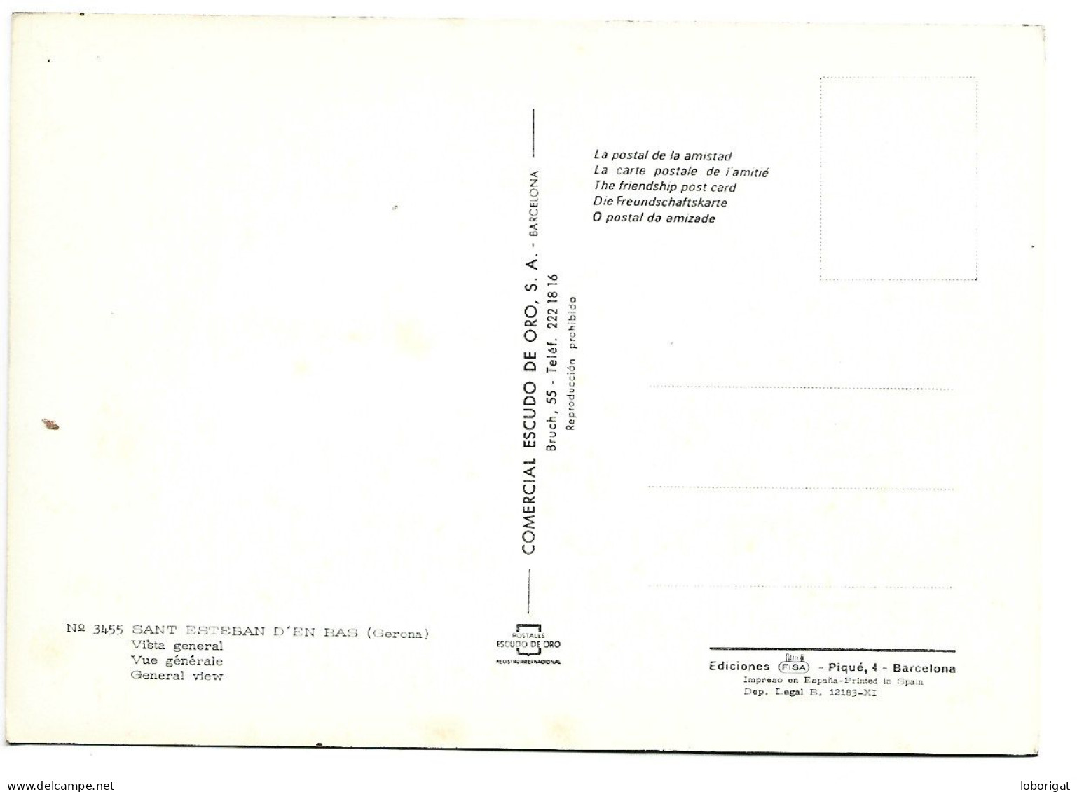 VISTA GENERAL / GENERAL VIEW.- SANT ESTEVE D'EN BAS.- (SEGUN INSCRIPCION: SAN ESTEBAN DE'N BAS).-  GIRONA.- ( CATALUNYA) - Gerona