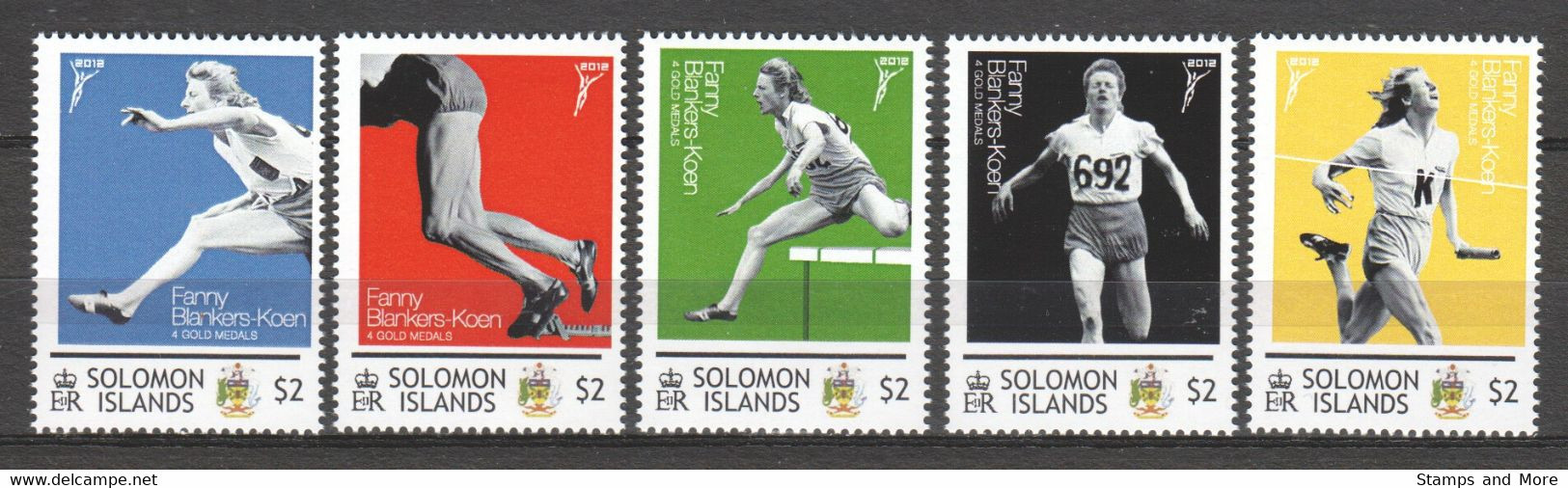 Solomon Islands 2012 MNH Set 2 SUMMER OLYMPICS LONDON 2012 - FANNY BLANKERS-KOEN - Zomer 2012: Londen