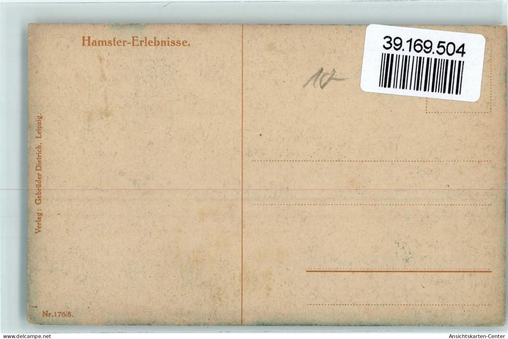 39169504 - Hamster Erlebnisse  Serie 176-8 Polizei  Verlag Gebr. Dietrich - Thiele, Arthur