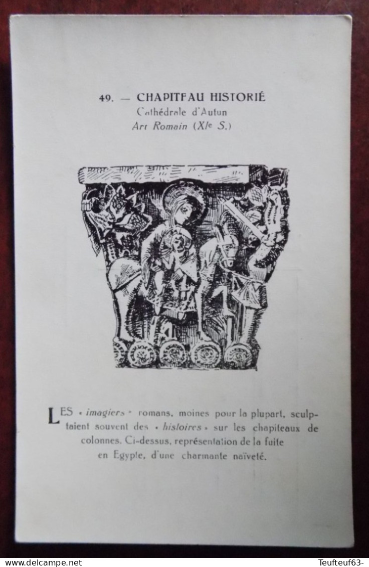 Cpa Art Romain ; Chapiteau Historié , Cathédrale D'Autun - Sculptures