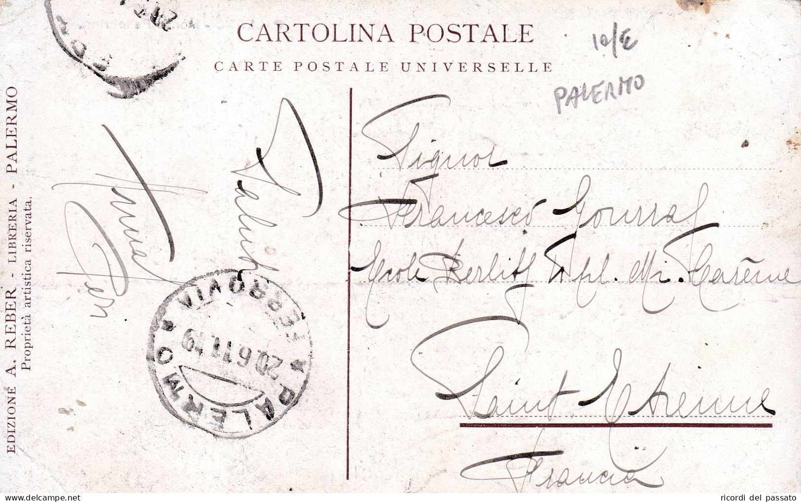 Cartolina Palermo - Monte Pellegrino - Palermo
