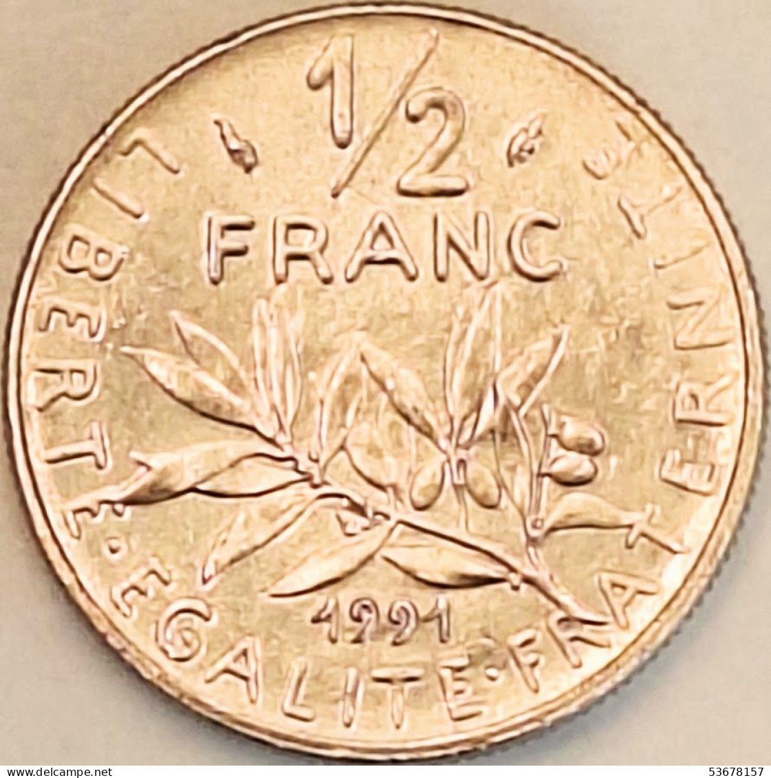 France - 1/2 Franc 1991, KM# 931.1 (#4301) - 1/2 Franc