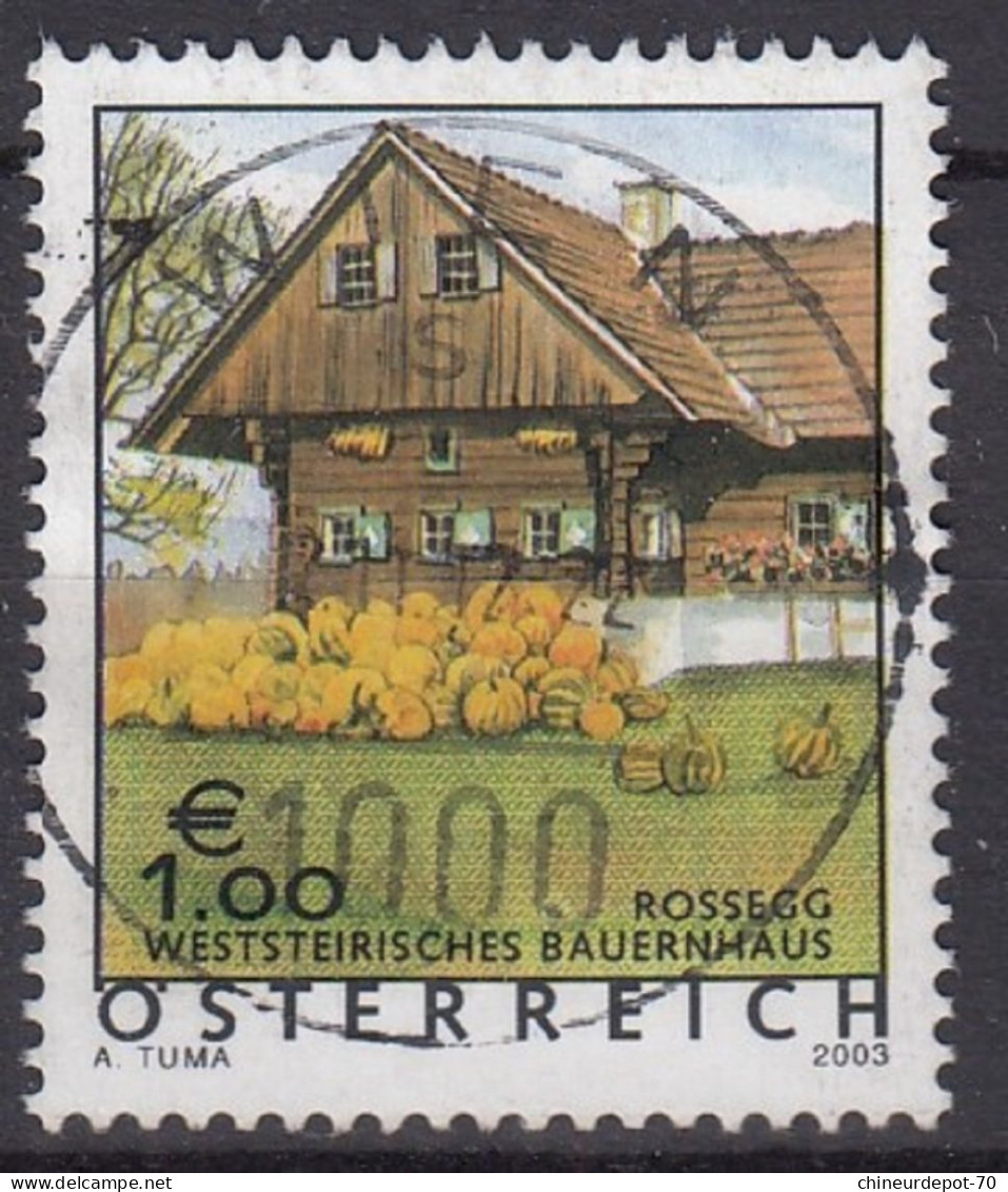 ROSSEGG WESTSTEIRISCHES BAUERNHAUS OSTERREICH A TUMA 2003 Cachet Wien - Used Stamps
