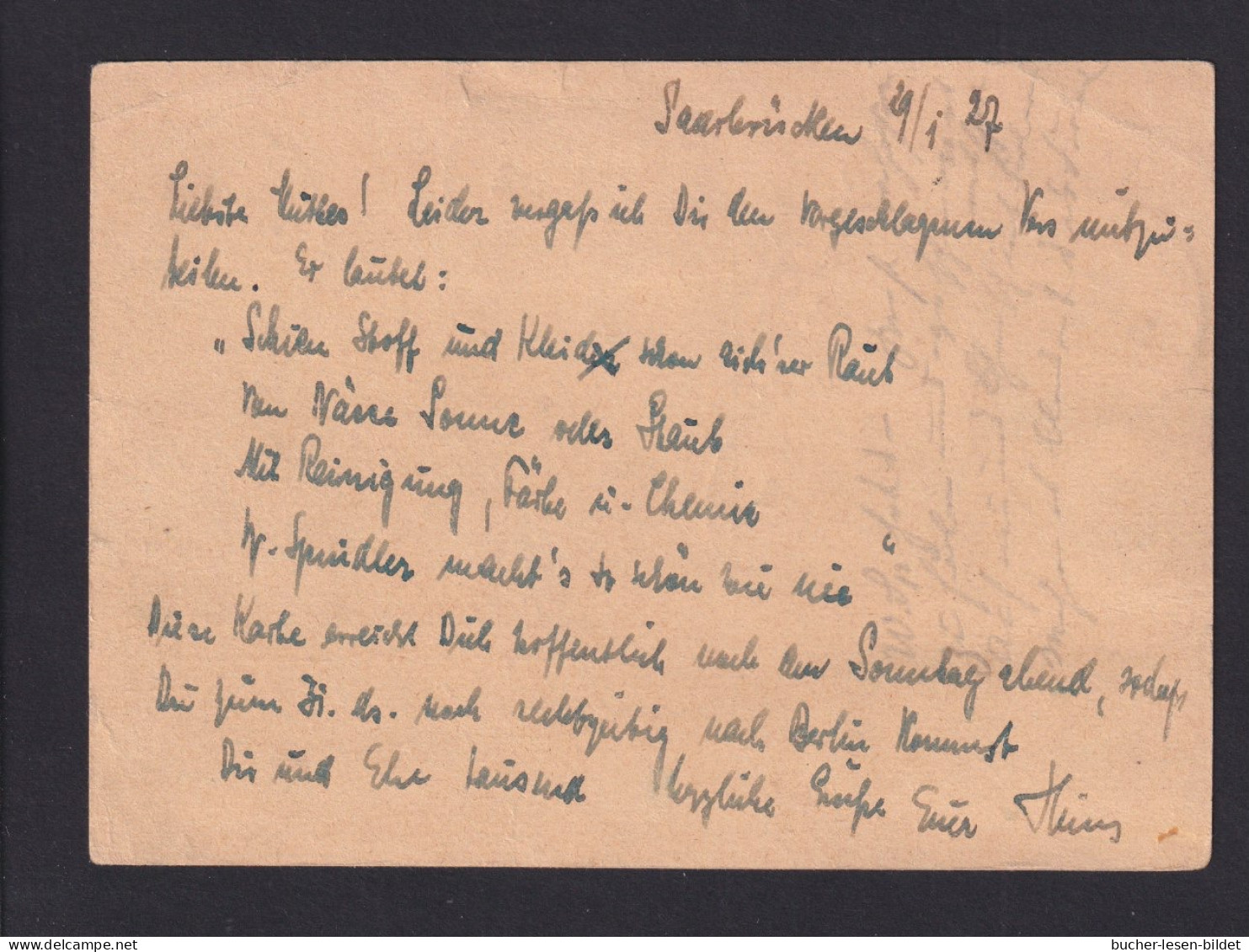 1927 - 20 Pf. Ganzsache (P 19) Mit Zufrankatur Als Eilboten Ab Saarbrücken Nach Hannover - Covers & Documents