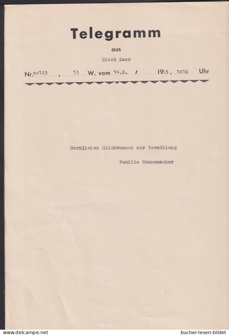 Schmuckblatt-Telegramm Vom SAARLAND "Tänzerinen" - Gebraucht - NUR  KURZE  ZEIT  IN  VERWENDUNG - Tanz