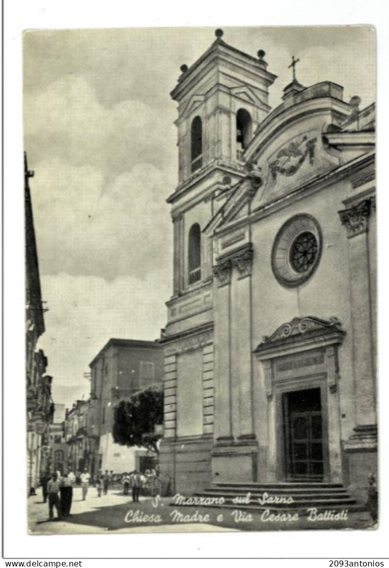 X1695) SAN MARZANO SUL SARNO SALERNO CHIESA  CARTOLINA VIAGGIATA - Salerno