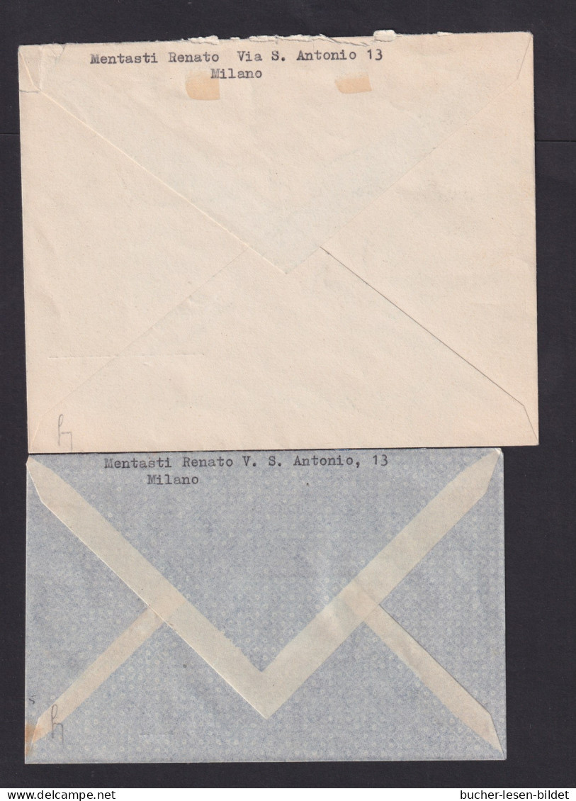 1935 - "Bellini" - Satz (532/42) Auf 2 Einschreib-Briefen Ab Milano Nach Rom - Entero Postal
