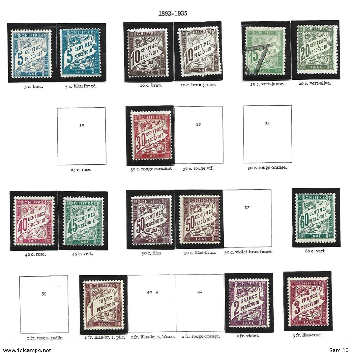 Petit Lot De Timbre De France Taxe Neuf * Et Oblitéré - 1859-1959 Mint/hinged