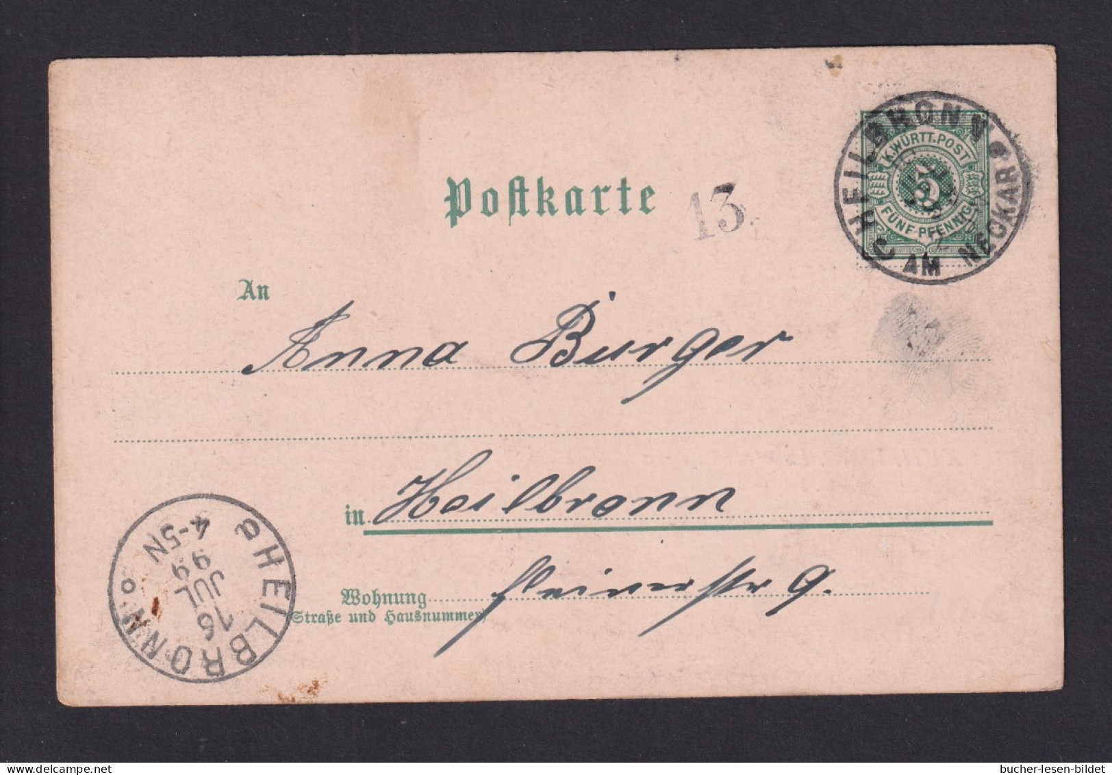 1899 - 5 Pf. Privat-Ganzsache "Heilbronn Landesschiessen Sonnenbrunnen" - Gebraucht - Otros & Sin Clasificación