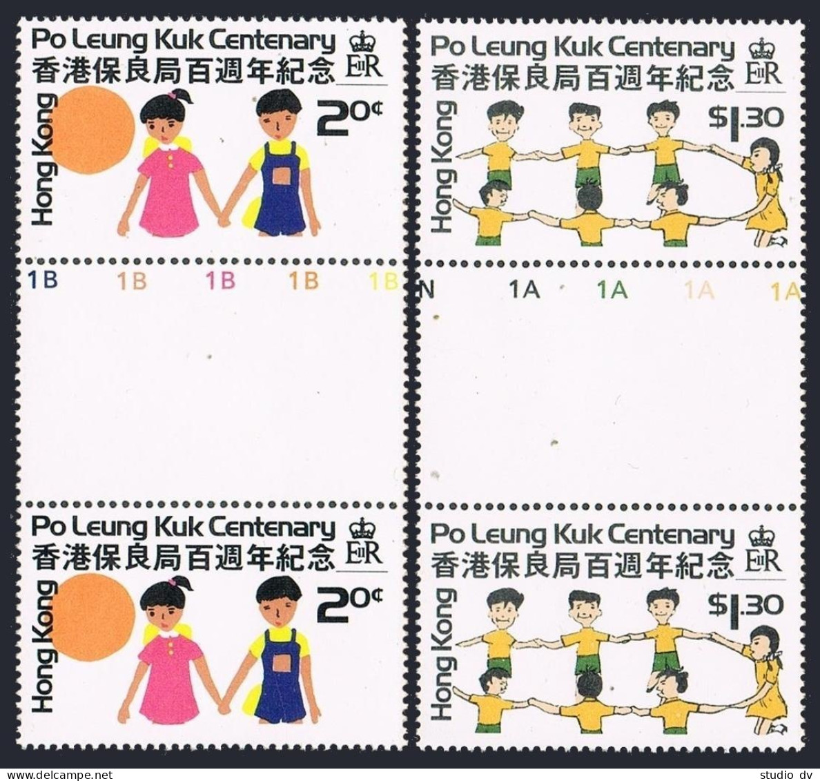 Hong Kong 349-350 Gutter,MNH.Michel 348-349. Po Leung Kuk,education Society,1978 - Nuovi