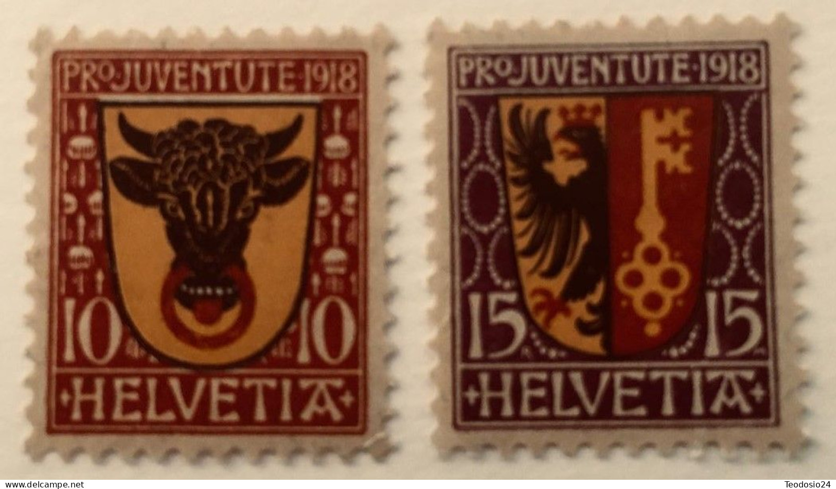 Suiza 1918 Yt 168 169 *  Pro-juventud - Unused Stamps