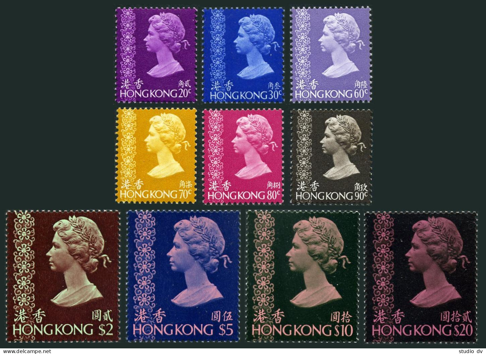 Hong Kong 316-327, Hinged. Mi 318/375. Definitive 1976-1981. Queen Elizabeth II. - Unused Stamps