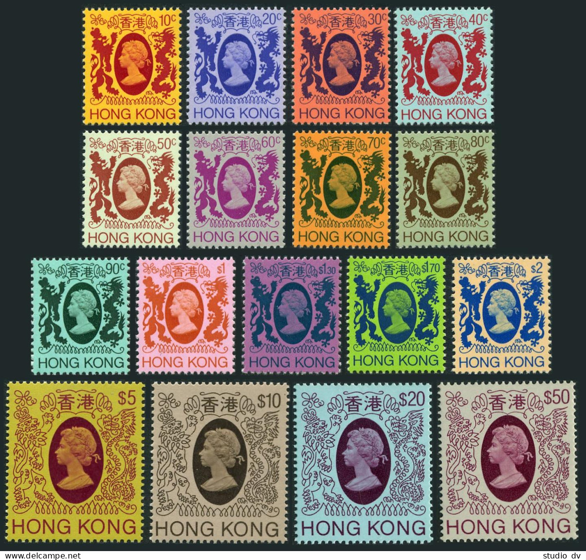 Hong Kong 388-403, MNH. Michel 388-403. Definitive 1982. Queen Elizabeth II. - Unused Stamps