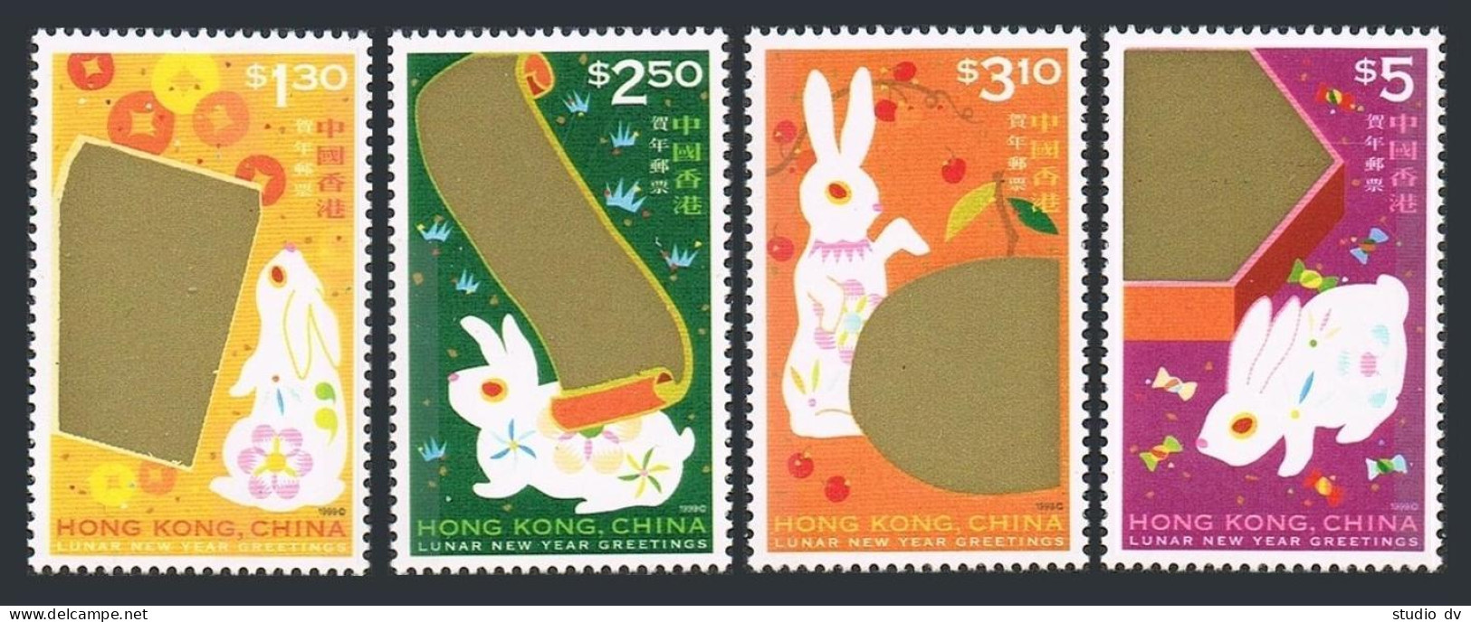 Hong Kong 834-837,MNH. New Year 1999,Lunar Year Of The Rabbit. - Nuovi