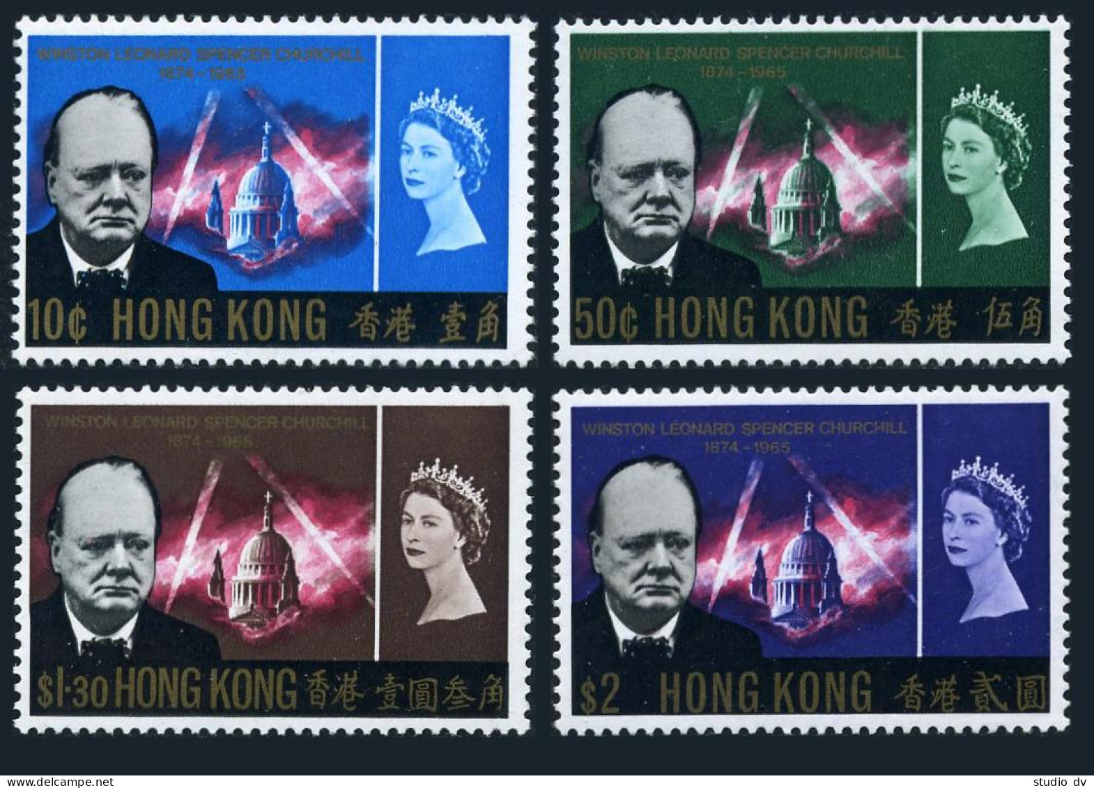 Hong Kong 225-228,MNH.Michel 218-221. Winston Churchill Memorial Issue,1966. - Neufs