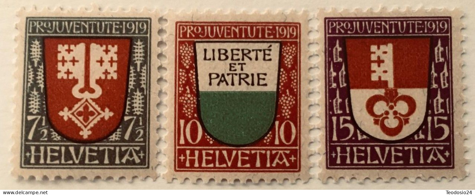 Suiza 1919 Yt 173/75 * Pro-juventud 3 Sellos - Nuevos