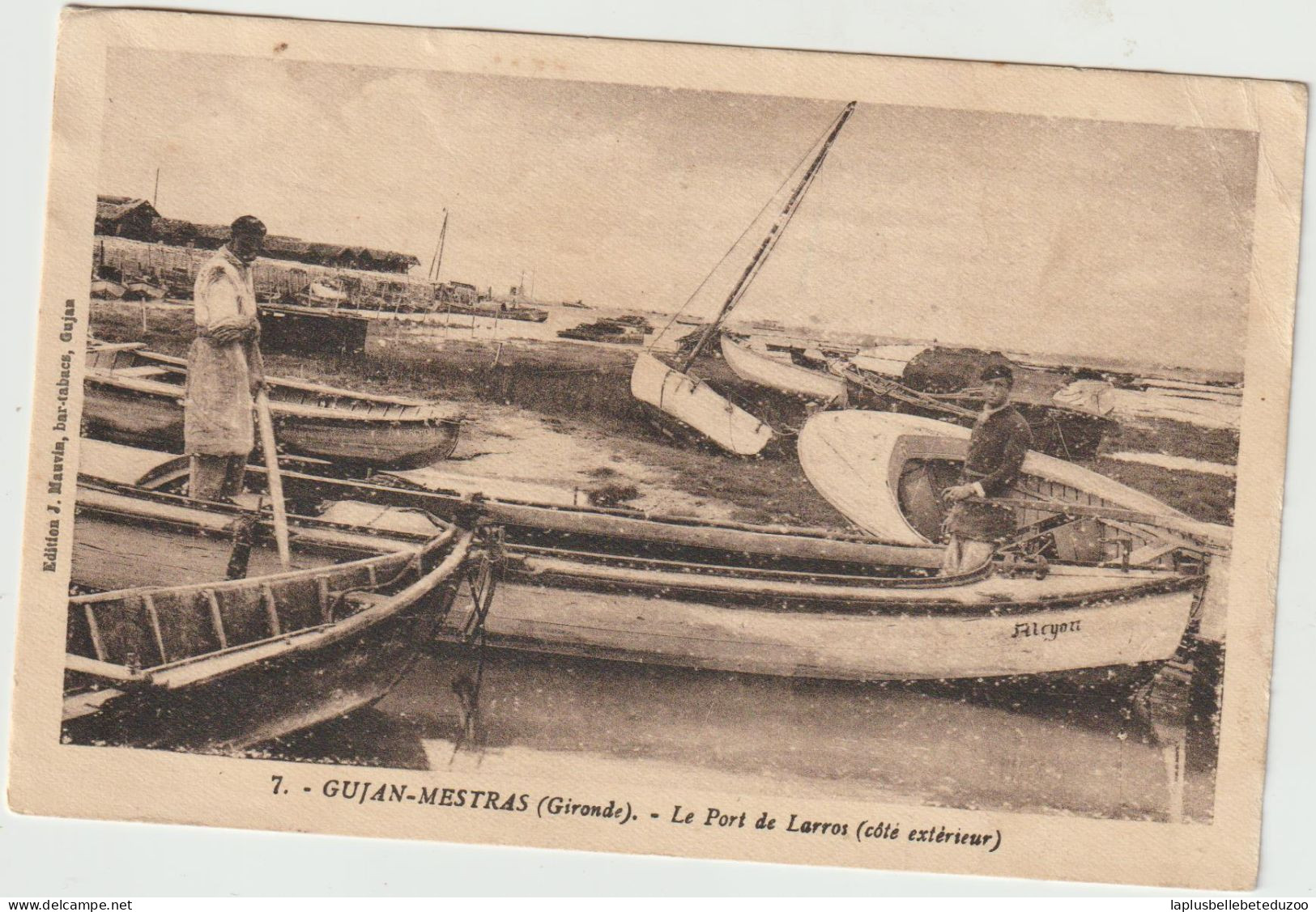 CPA - 33 - GUJAN MESTRAS - Le Port De LARROS Côté Exérieur - Animation Vers 1930 Pas Courant - Voir Description - Gujan-Mestras